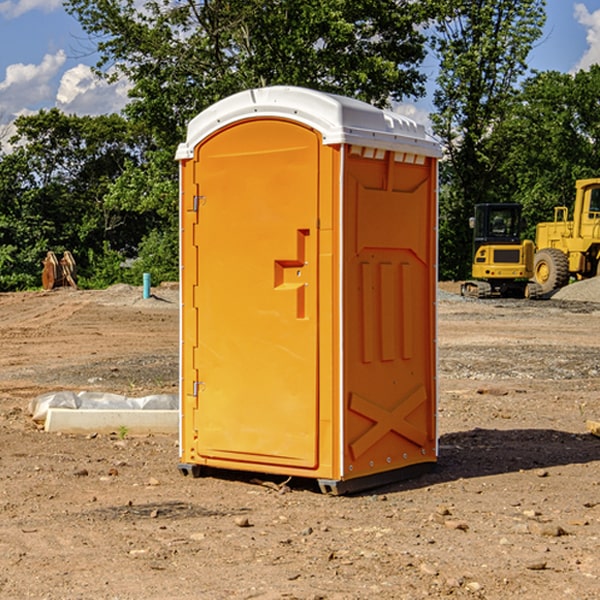 how often are the portable toilets cleaned and serviced during a rental period in Harrison County